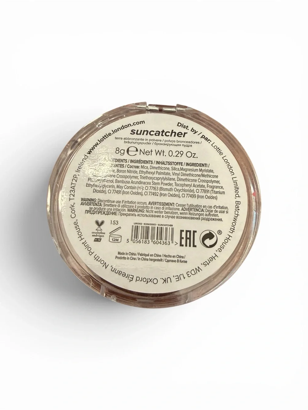 Lottie London Sunkissed Coconut Bronzer‎ - Shade Suncatcher Terra Cotta Color